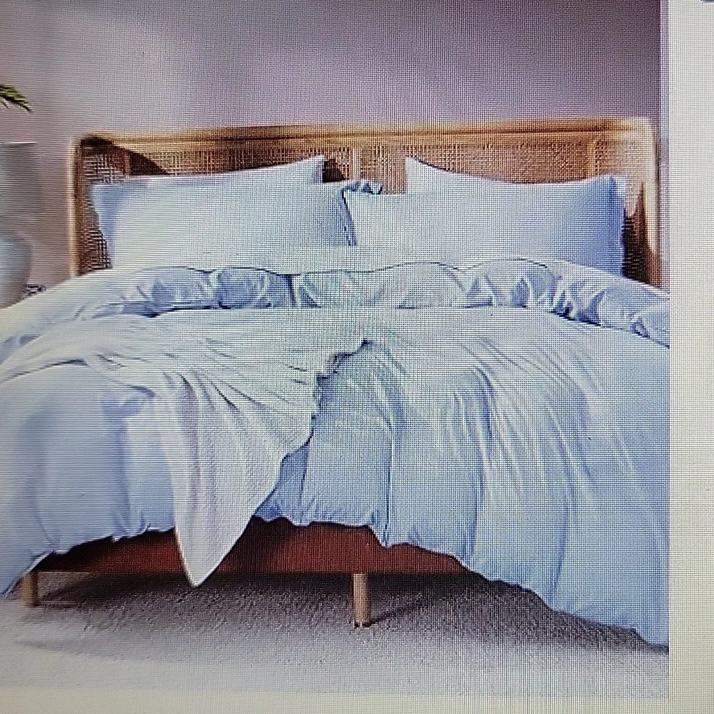 Nestl Ice Blue 3 pc Full duvet cover set double brushed 80x90 inches 2 shams New